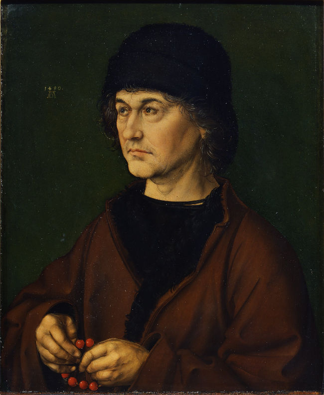Dürers Vater mit Rosenkranz